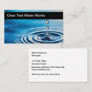 Visitenkarten für Wasserprüfung und -filtration Visitenkarte