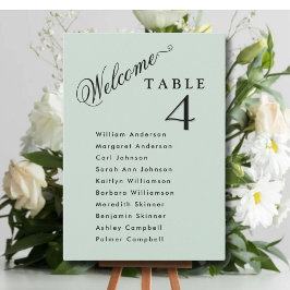Visitenkarten-Gästebuchnamen von Sage Green Weddin Einladung