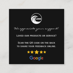 Visitenkarten Google Bewertungs-QR Danke Quadratische Visitenkarte