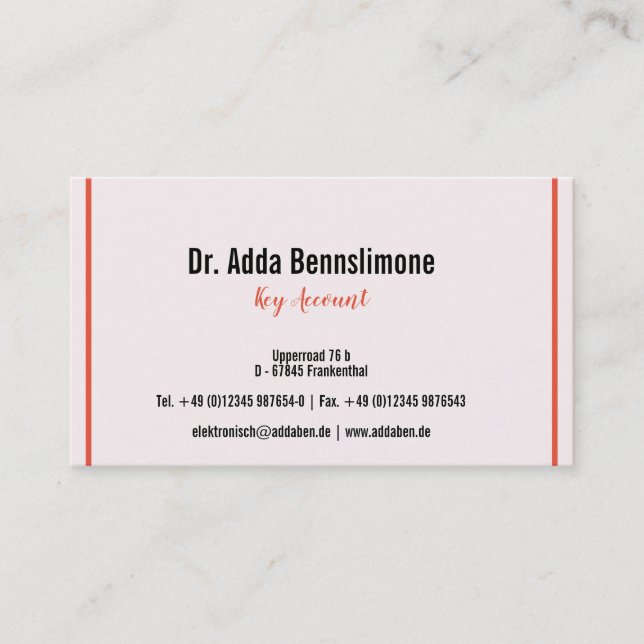 Visitenkarten-Linien Visitenkarte (Vorderseite)