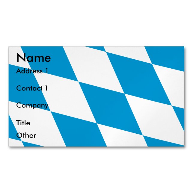 Visitenkarten-Magnet mit der Flagge Bayerns Magnetische Visitenkarte (Vorderseite)