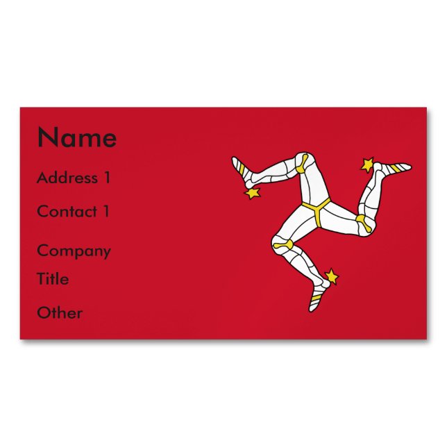 Visitenkarten-Magnet mit der Flagge der Insel Man, Magnetische Visitenkarte (Vorderseite)
