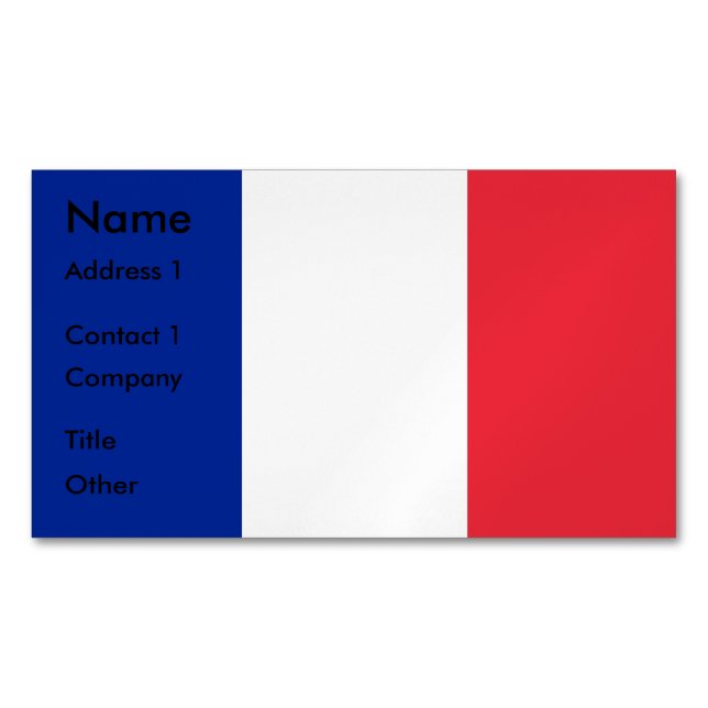 Visitenkarten-Magnet mit der Flagge Frankreichs Magnetische Visitenkarte (Vorderseite)