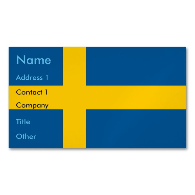 Visitenkarten-Magnet mit der Flagge Schwedens Magnetische Visitenkarte (Vorderseite)
