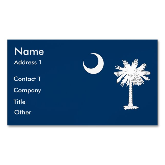 Visitenkarten-Magnet mit Flag South Carolina Magnetische Visitenkarte (Vorderseite)