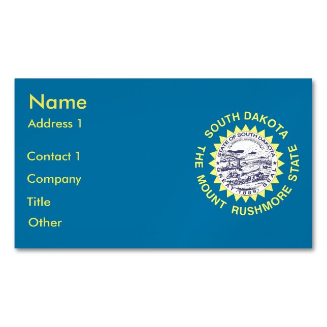 Visitenkarten-Magnet mit Flag South Dakota Magnetische Visitenkarte (Vorderseite)