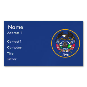 Visitenkarten-Magnet mit Flag Utah, USA Magnetische Visitenkarte