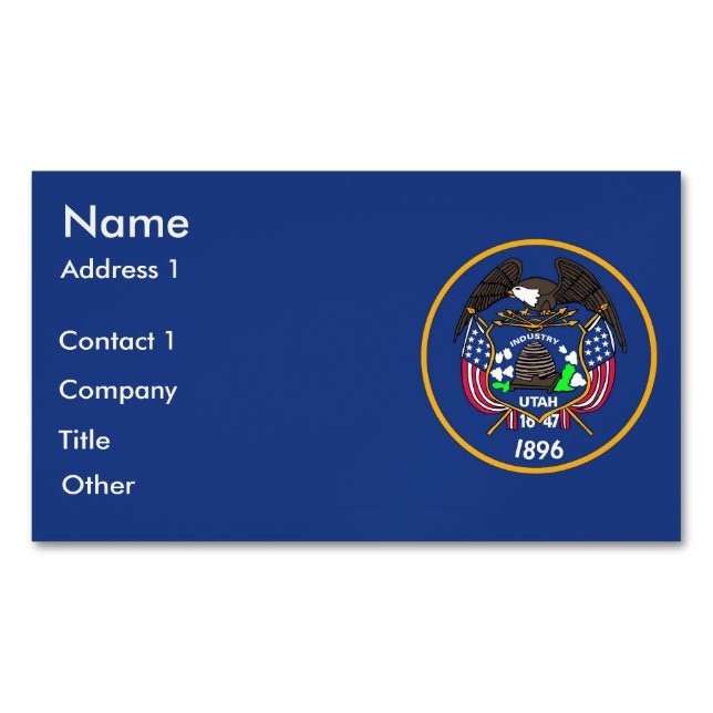 Visitenkarten-Magnet mit Flag Utah, USA Magnetische Visitenkarte (Vorderseite)