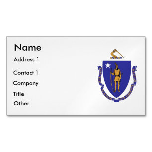 Visitenkarten-Magnet mit Flag von Massachusetts Magnetische Visitenkarte