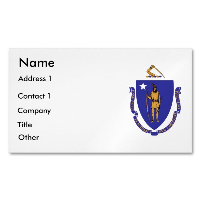 Visitenkarten-Magnet mit Flag von Massachusetts Magnetische Visitenkarte (Vorderseite)