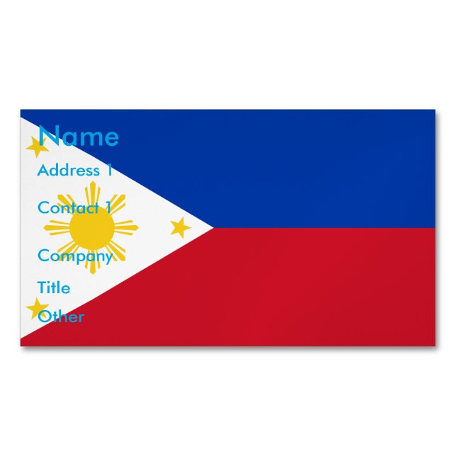 Visitenkarten-Magnet mit Flagge der Philippinen Magnetische Visitenkarte (Vorderseite)