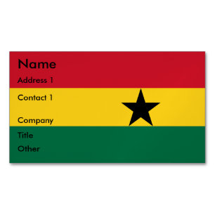 Visitenkarten-Magnet mit Flagge Ghanas Magnetische Visitenkarte