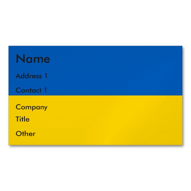 Visitenkarten-Magnet mit Flagge in der Ukraine Magnetische Visitenkarte (Vorderseite)