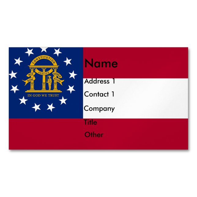 Visitenkarten-Magnet mit Flagge in Georgien Magnetische Visitenkarte (Vorderseite)