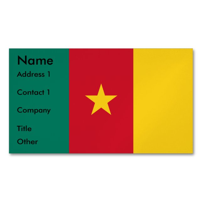 Visitenkarten-Magnet mit Flagge Kameruns Magnetische Visitenkarte (Vorderseite)