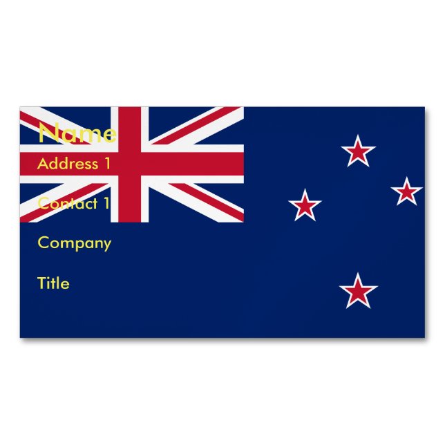 Visitenkarten-Magnet mit Flagge Neuseelands Magnetische Visitenkarte (Vorderseite)