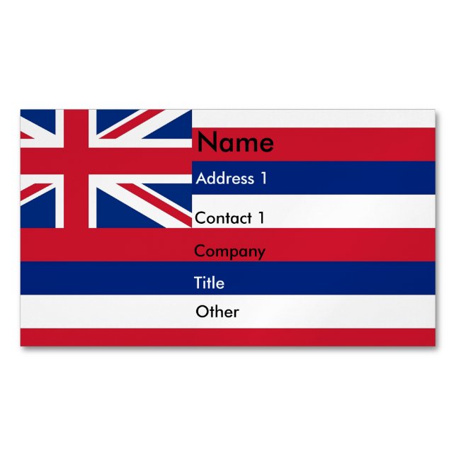 Visitenkarten-Magnet mit Flagge von Hawaii Magnetische Visitenkarte (Vorderseite)