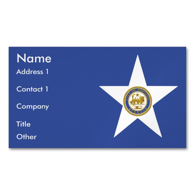 Visitenkarten-Magnet mit Flagge von Houston Magnetische Visitenkarte (Vorderseite)