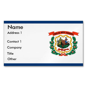 Visitenkarten-Magnet mit Flagge von West Virginia Magnetische Visitenkarte