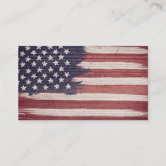 Visitenkarten mit Vintager amerikanischer Flagge Visitenkarte (Vorderseite)