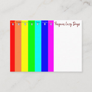 Visitenkarten, Pinguin Lazy Days Business Cards Visitenkarte