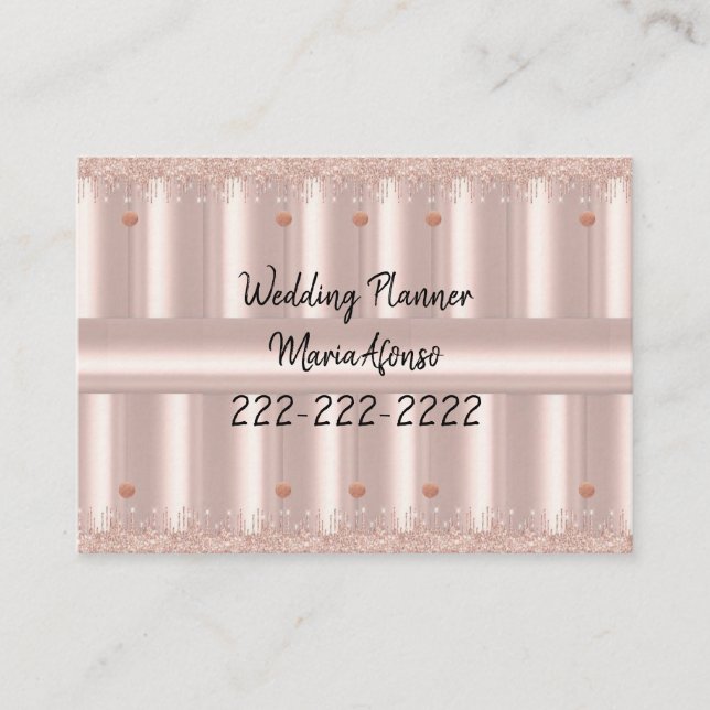 Visitenkarten, Pink Rose Glitzer Hochzeitsplaner Visitenkarte (Vorderseite)