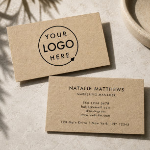Visitenkarten   Rustikale Kraft-Eigenlogo-Branding Visitenkarte
