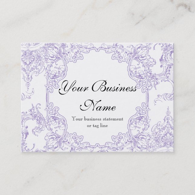 Visitenkarten - Toile Damast-Strudel-Blumenbarock Visitenkarte (Vorderseite)
