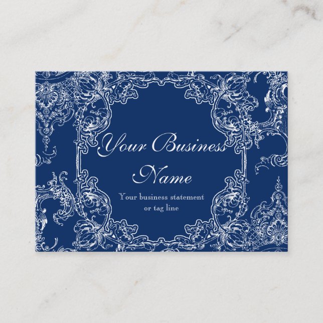 Visitenkarten - Toile Damast-Strudel-Blumenbarock Visitenkarte (Vorderseite)