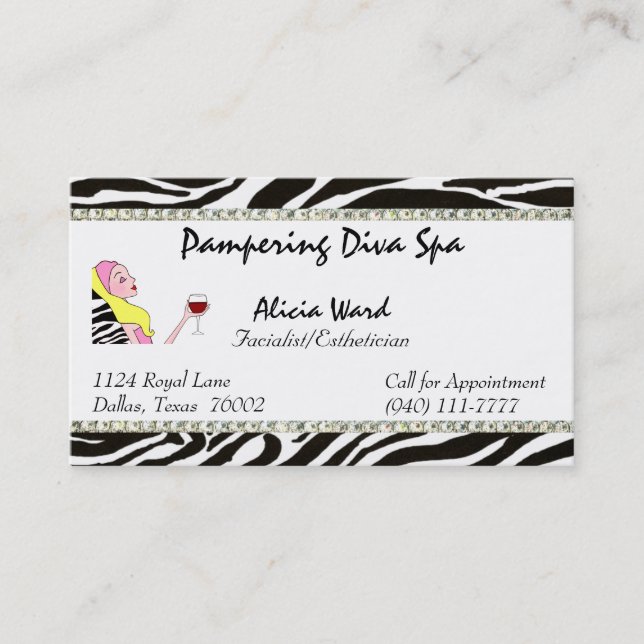 Visitenkarten von Facialist/Esthetician Diva Visitenkarte (Vorderseite)