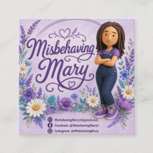 Visitenkarten von Misbehaving Mary Quadratische Visitenkarte