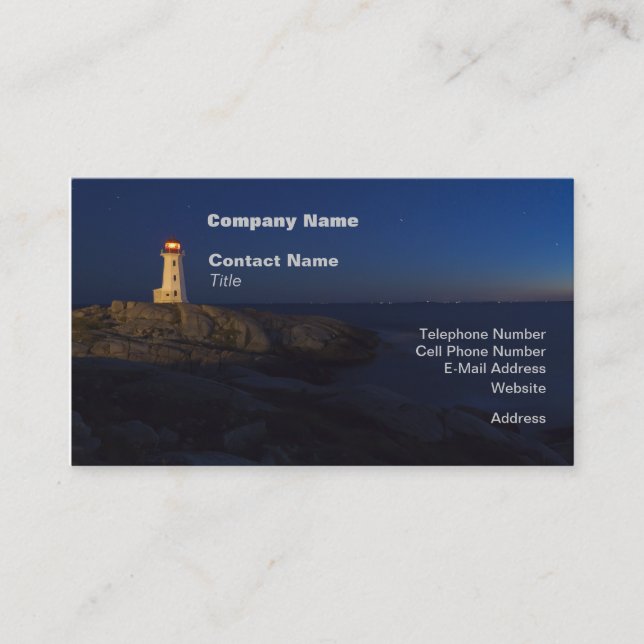 Visitenkarten von Peggy's Cove Lighthouse Visitenkarte (Vorderseite)