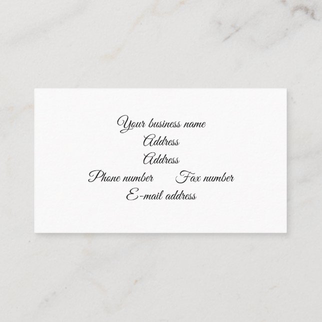 Visitenkartenfuß Visitenkarte (Rückseite)