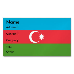 Visitenkartenmagazin mit Flagge Aserbaidschans Magnetische Visitenkarte