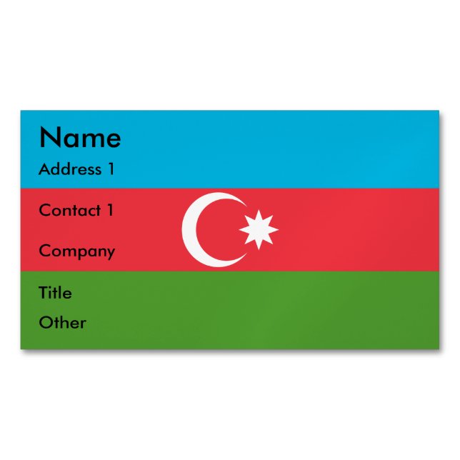 Visitenkartenmagazin mit Flagge Aserbaidschans Magnetische Visitenkarte (Vorderseite)