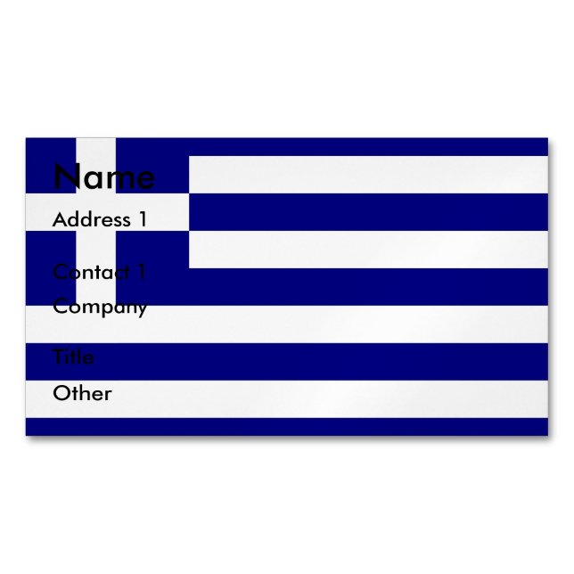 Visitenkartenmagazin mit Flagge Griechenlands Magnetische Visitenkarte (Vorderseite)