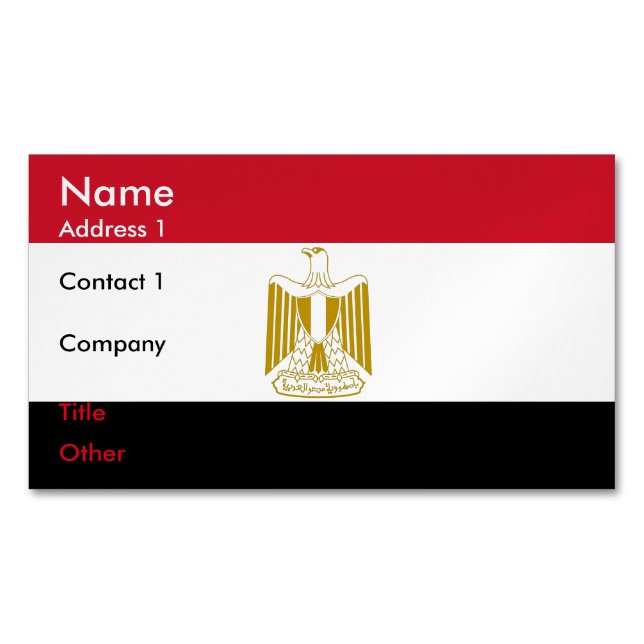 Visitenkartenmagazin mit Flagge in Ägypten Magnetische Visitenkarte (Vorderseite)