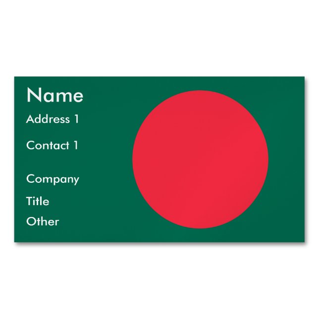 Visitenkartenmagazin mit Flagge in Bangladesch Magnetische Visitenkarte (Vorderseite)