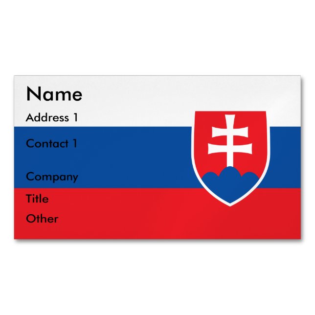 Visitenkartenmagazin mit Flagge in der Slowakei Magnetische Visitenkarte (Vorderseite)