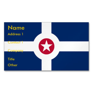 Visitenkartenmagazin mit Flagge Indianapolis Magnetische Visitenkarte