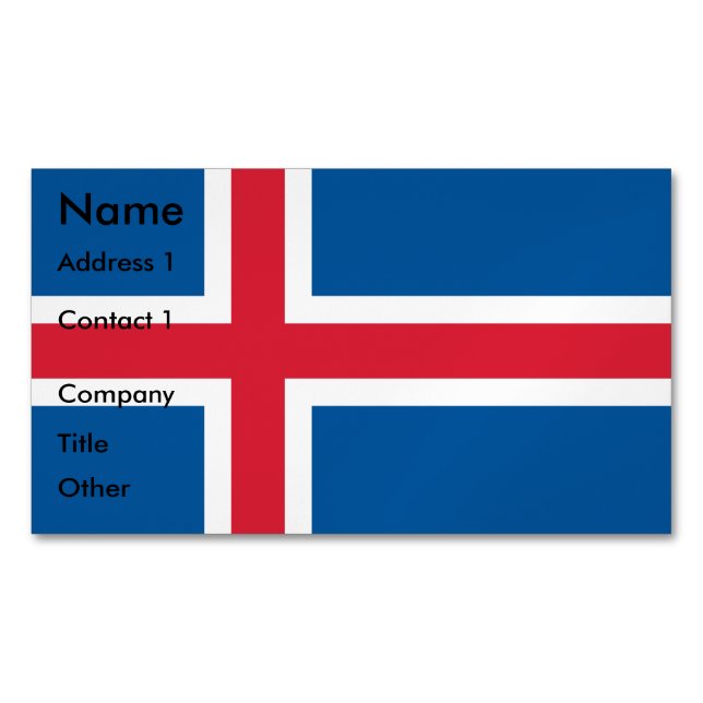 Visitenkartenmagazin mit Flagge Islands Magnetische Visitenkarte (Vorderseite)