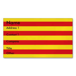 Visitenkartenmagazin mit Flagge Kataloniens Magnetische Visitenkarte