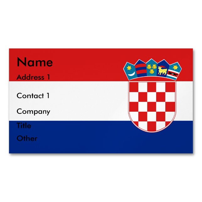 Visitenkartenmagazin mit Flagge Kroatiens Magnetische Visitenkarte (Vorderseite)