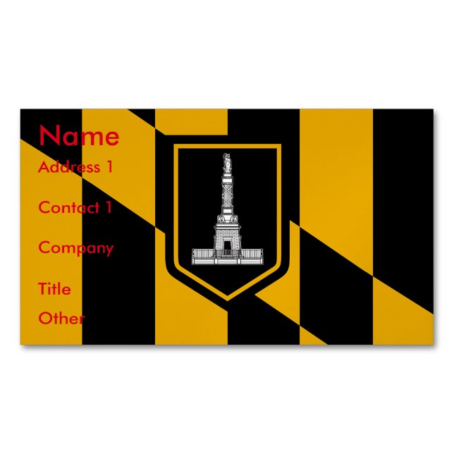 Visitenkartenmagazin mit Flagge von Baltimore, USA Magnetische Visitenkarte (Vorderseite)
