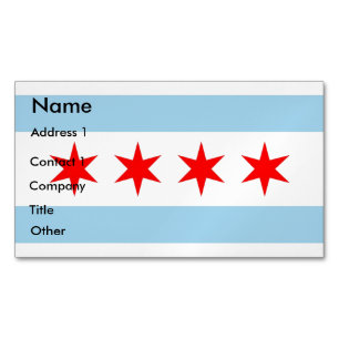 Visitenkartenmagazin mit Flagge von Chicago Magnetische Visitenkarte