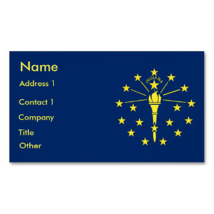 Visitenkartenmagazin mit Flagge von Indiana Magnetische Visitenkarte
