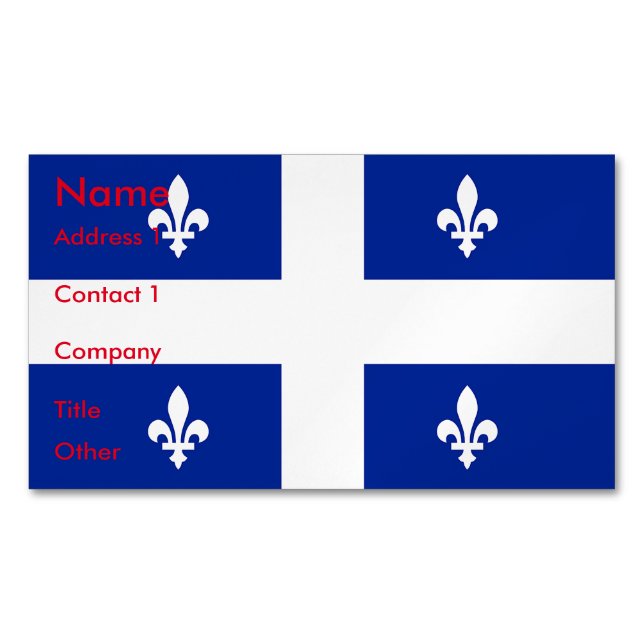 Visitenkartenmagazin mit Flagge von Quebec Magnetische Visitenkarte (Vorderseite)