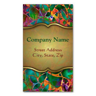 Visitenkartenmagnet Blumig Abstrakt Glasmalerei