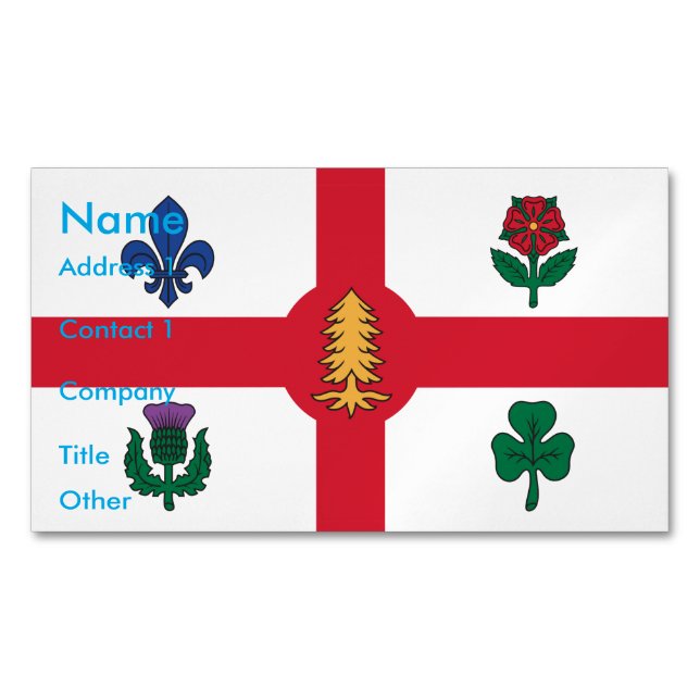 Visitenkartenmagnet mit Flagge von Montreal (Vorderseite)