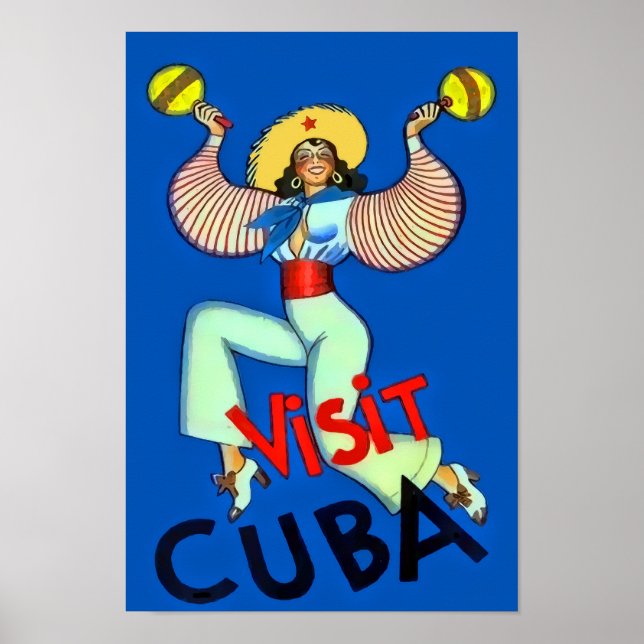Visiter Cuba Poster Vintage voyage (Devant)